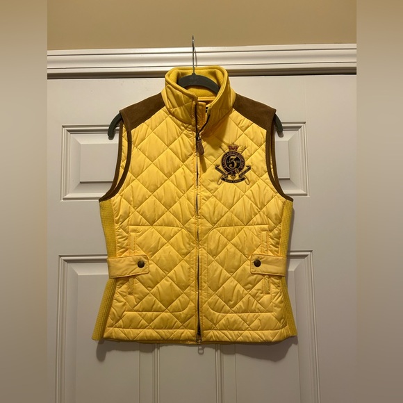 Ralph Lauren Sport Quilted Vest with Crest and Suede Details - Picture 1 of 4
